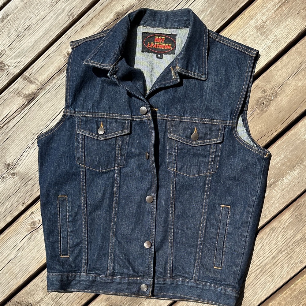 Hot Leathers Dark Denim Vest